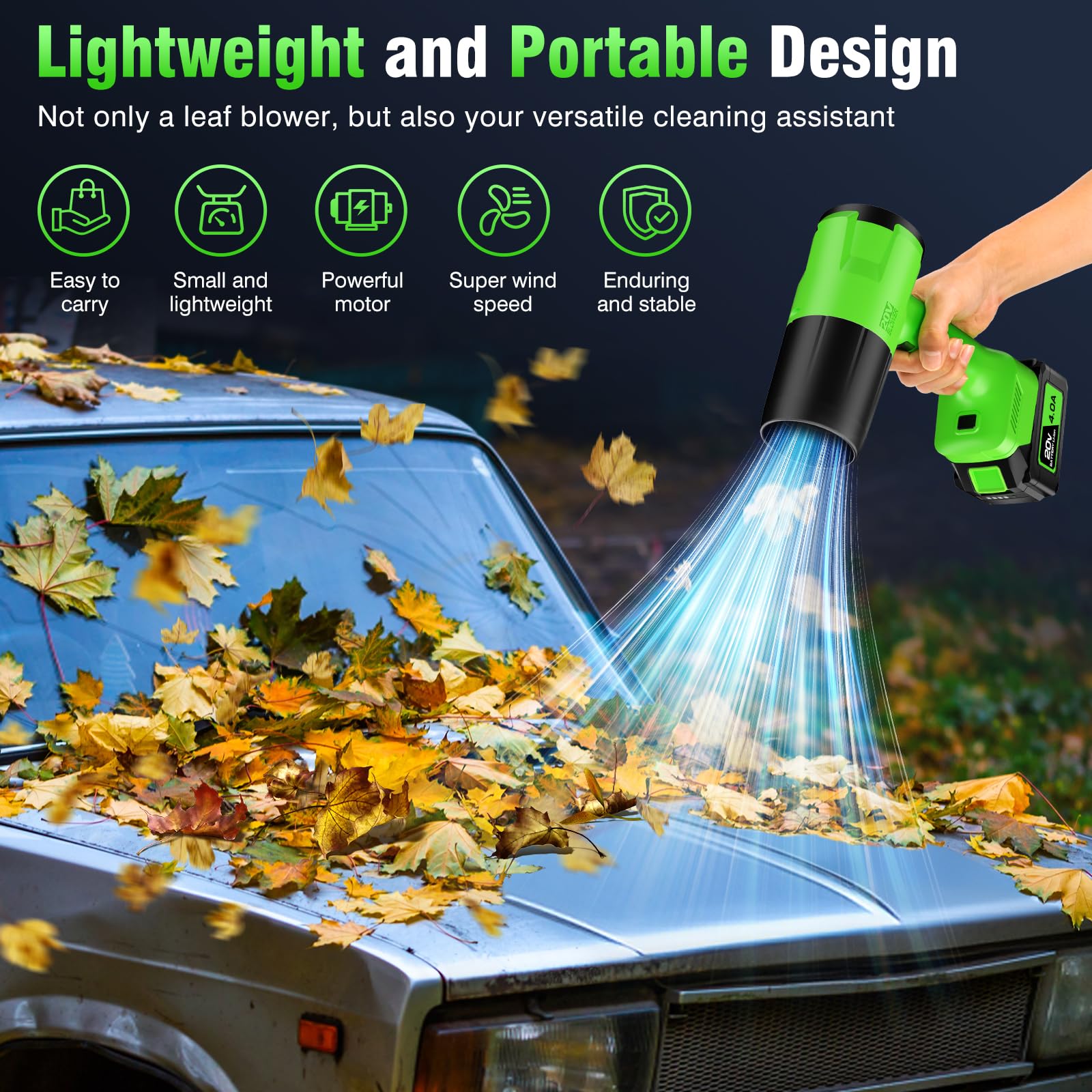 YOOVL 6-speed control adapts from breeze to powerful gusts.