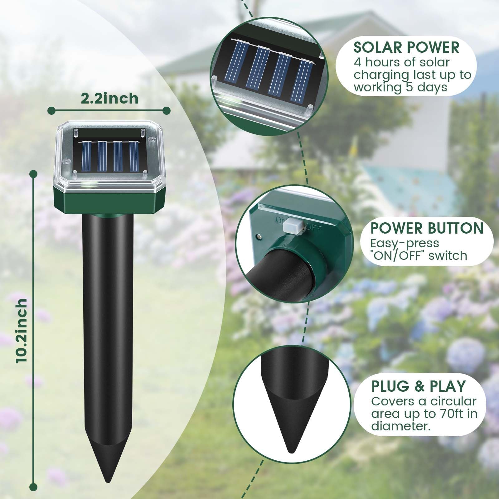 Yooyhhome easy in-ground installation with simple 2-inch clearance