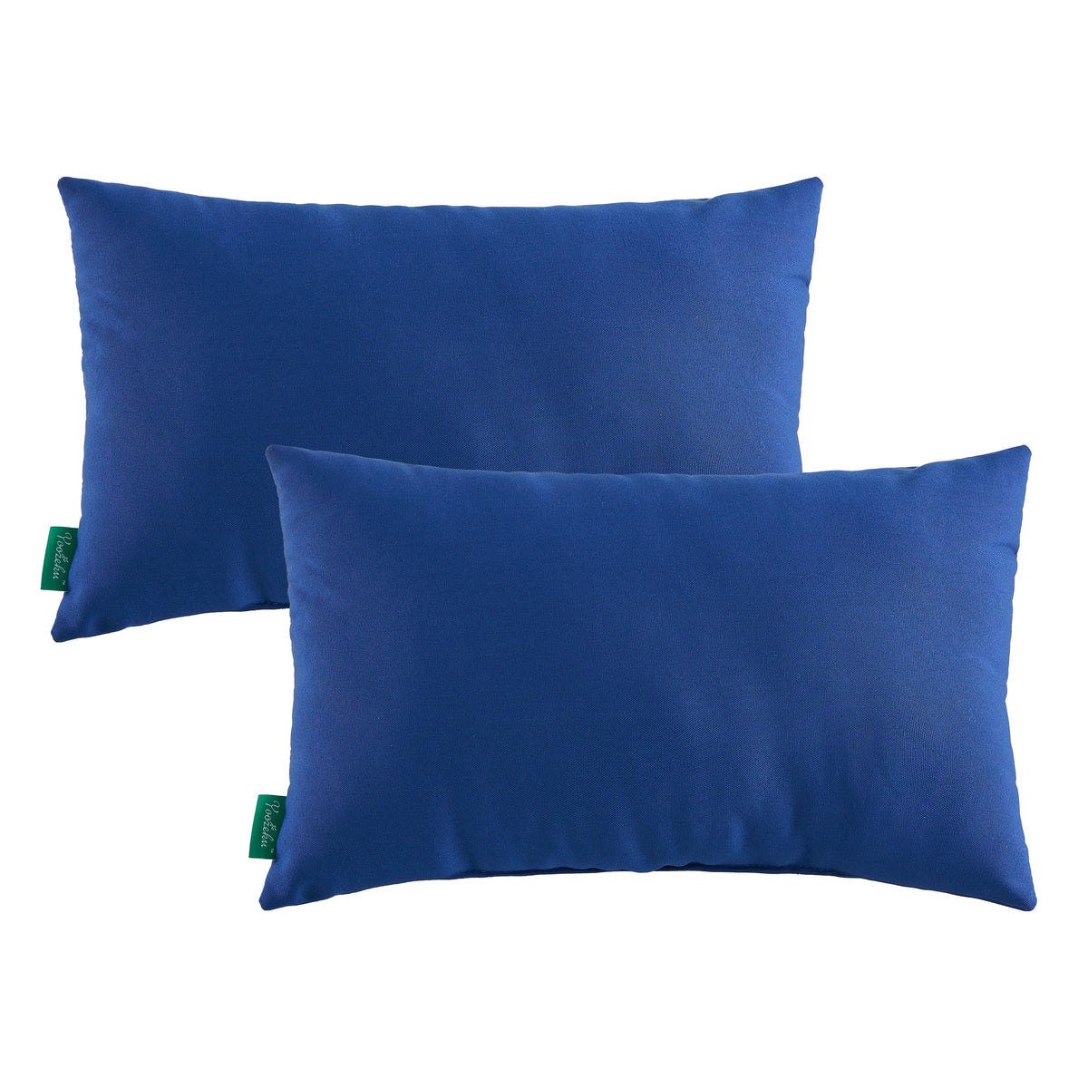 YOOZEKU navy blue indoor/outdoor lumbar pillow for patio seating.