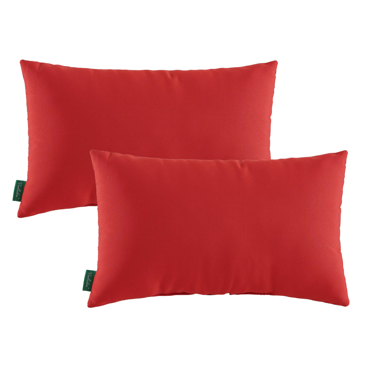 YOOZEKU indoor-outdoor lumbar pillow boosts patio comfort in red.