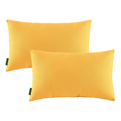 YOOZEKU outdoor-yellow-lumbar-pillow on patio seating provides supportive comfort.