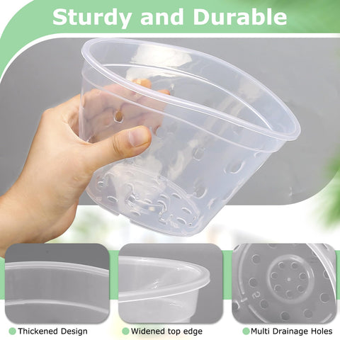 YOPIKUU orchid pot 4-inch clear design enables root checks and drainage awareness