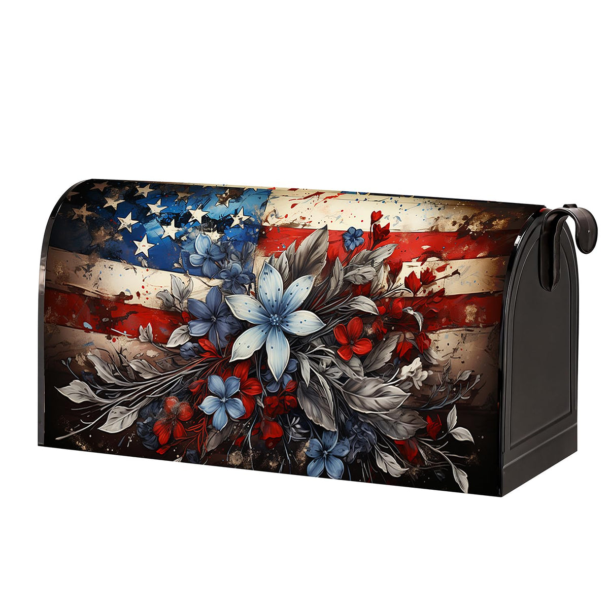 YOPINCO patriotic mailbox cover front view, bold flag design and weather-ready appeal