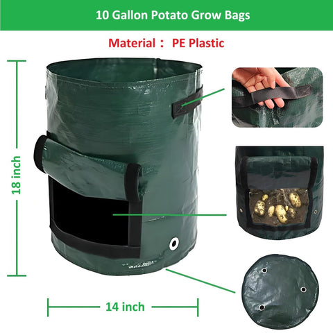 YOQXHY grow bags featuring handles and an access flap for easy transport.