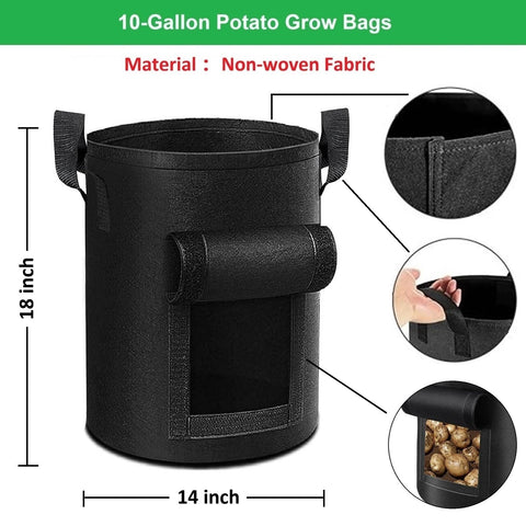 YOQXHY grow bags handles, easy to move around the garden for versatile placement.