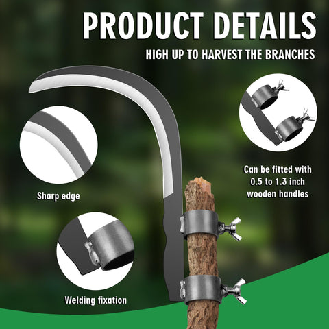 Yoraira steel straw sickle wooden handle fit enabling versatile lengths.