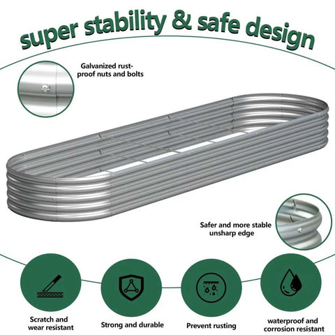 Yortrek galvanized bed material for long lasting garden use.