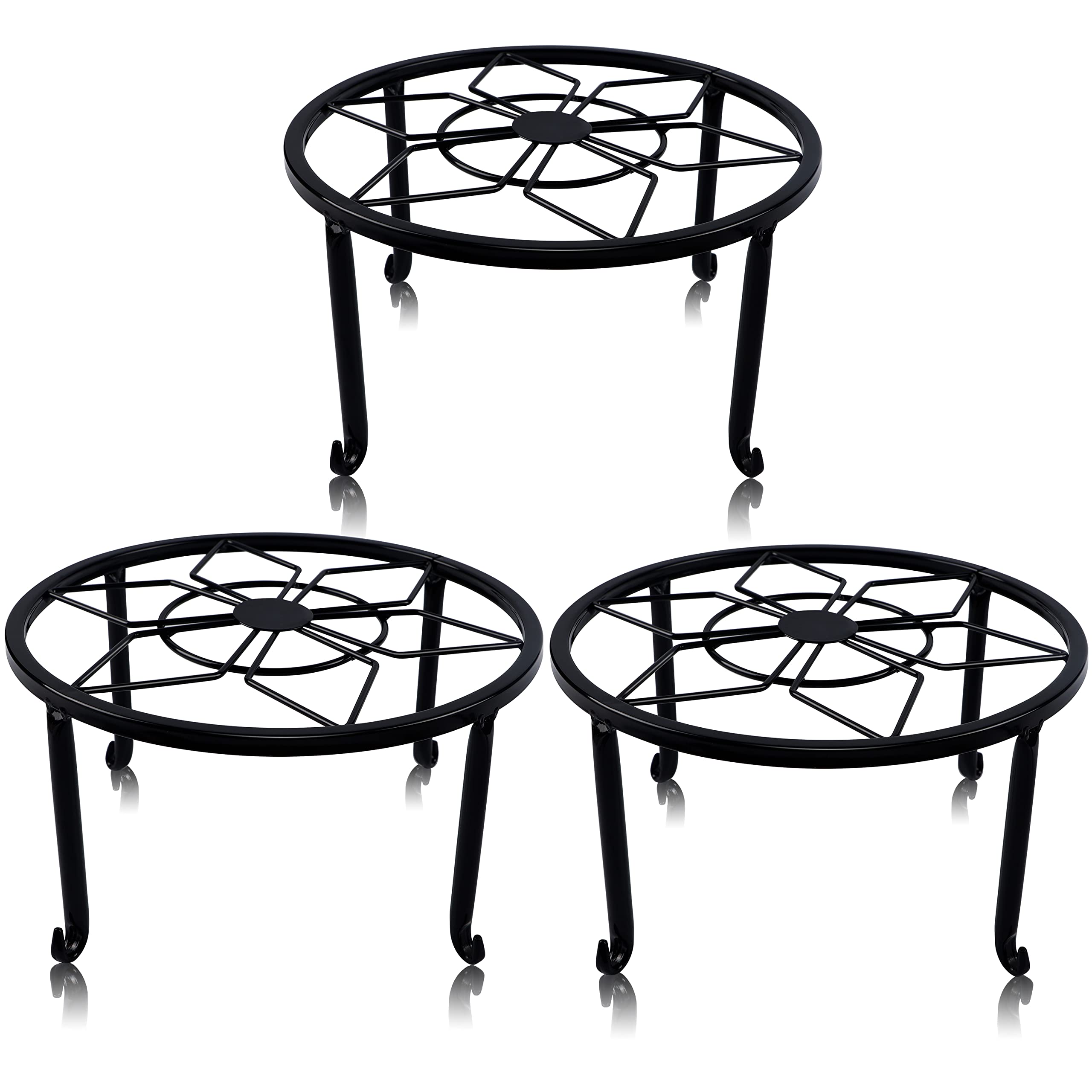 yosager 3-pack metal plant stands display trio for chic home decor and plant elevation