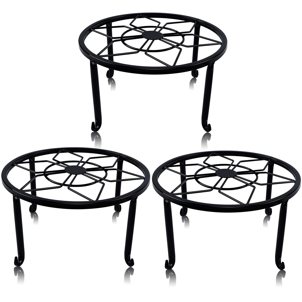 yosager 3-pack metal plant stands display trio for chic home decor and plant elevation