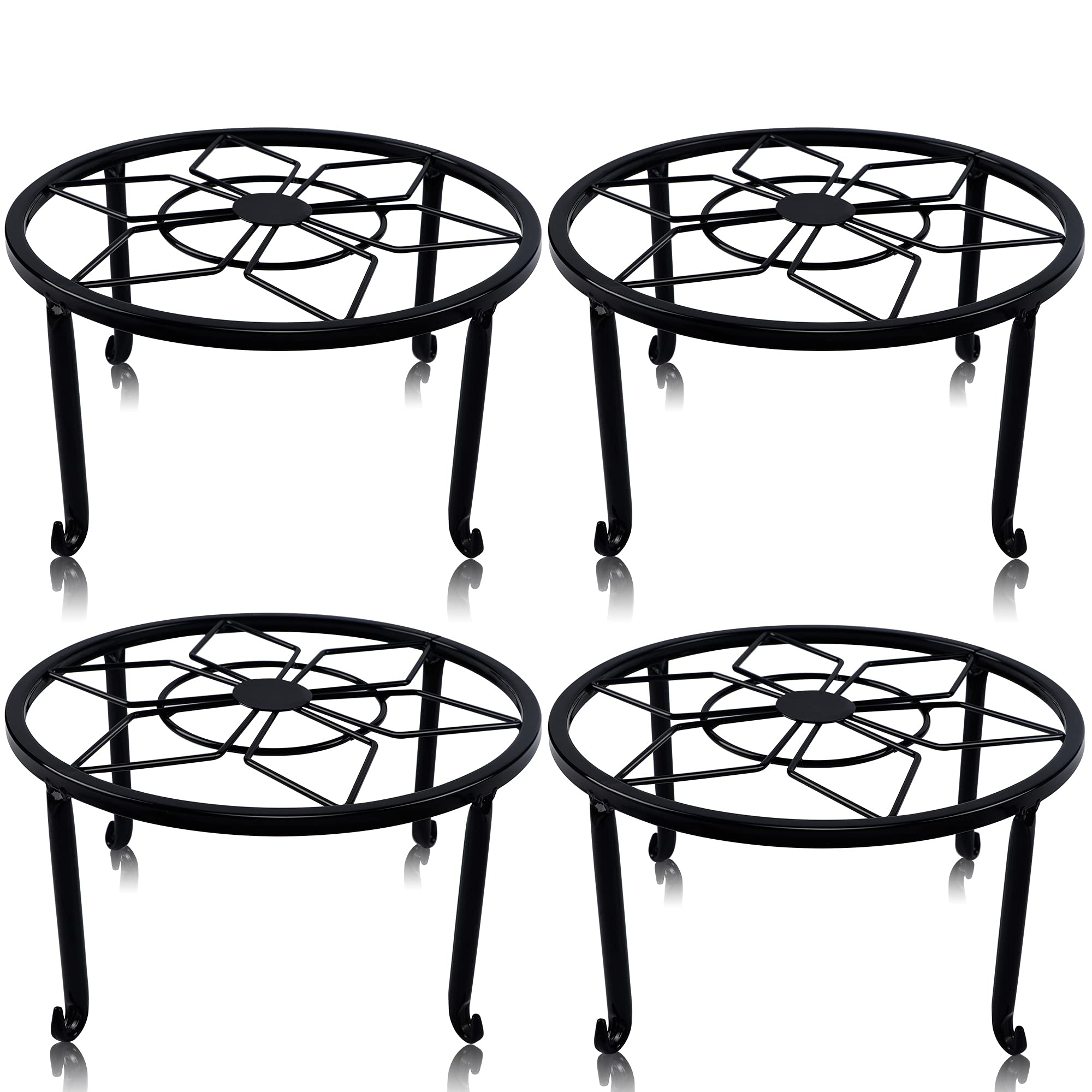 yosager 4-pack metal plant stands elevate pots with round tops for better light exposure