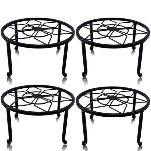yosager 4-pack metal plant stands elevate pots with round tops for better light exposure