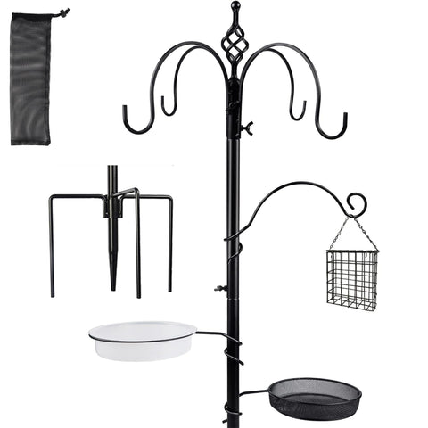 yosager premium bird feeding station on a tall 77-inch pole for year-round backyard viewing.