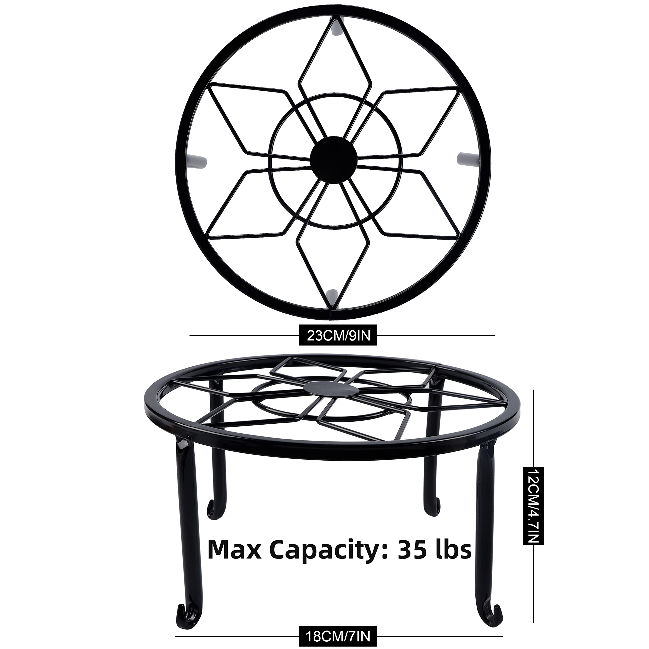 yosager round plant stand with four legs provides stable pot support