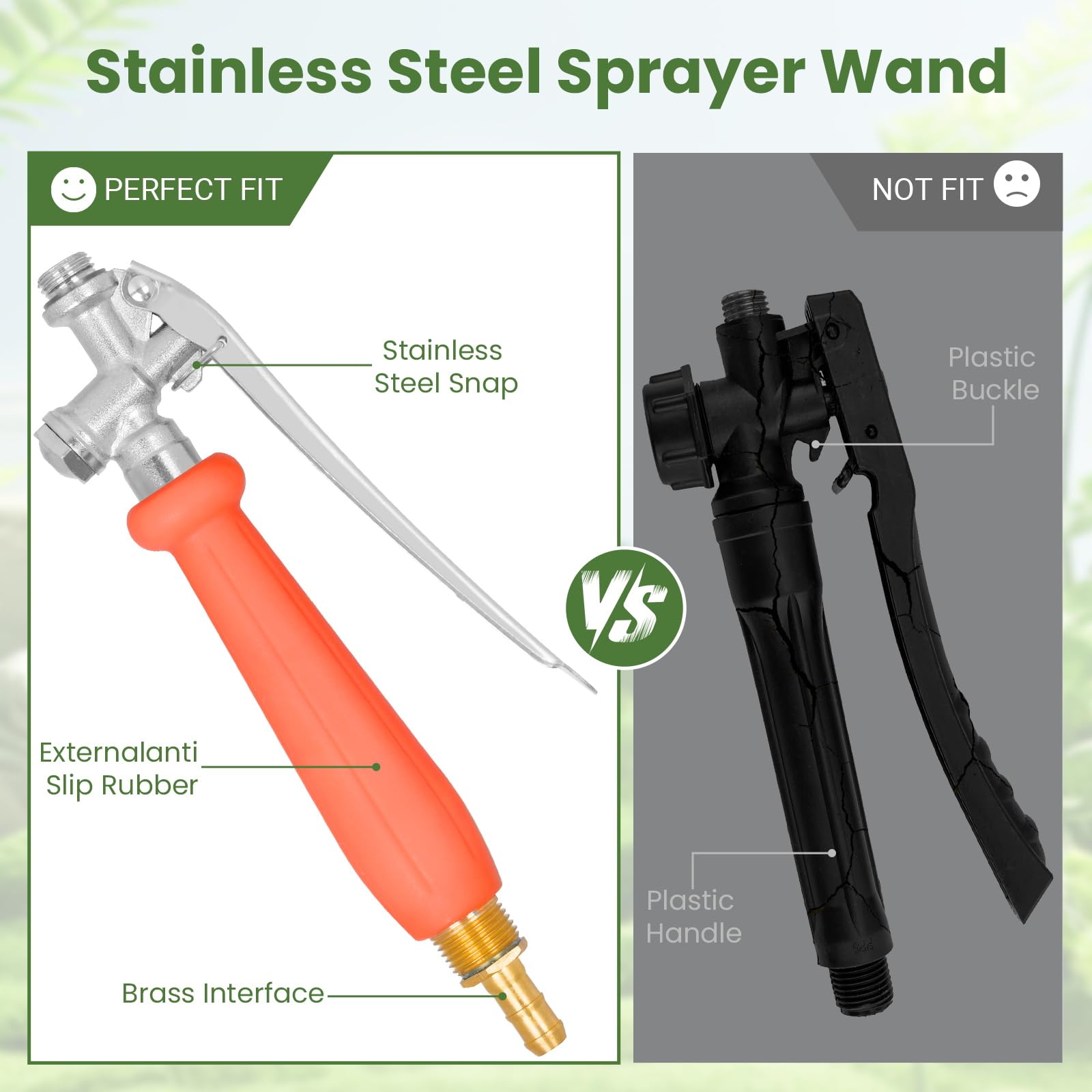 YOSN sprayer wand handle with slip-resistant grip for comfortable extended use