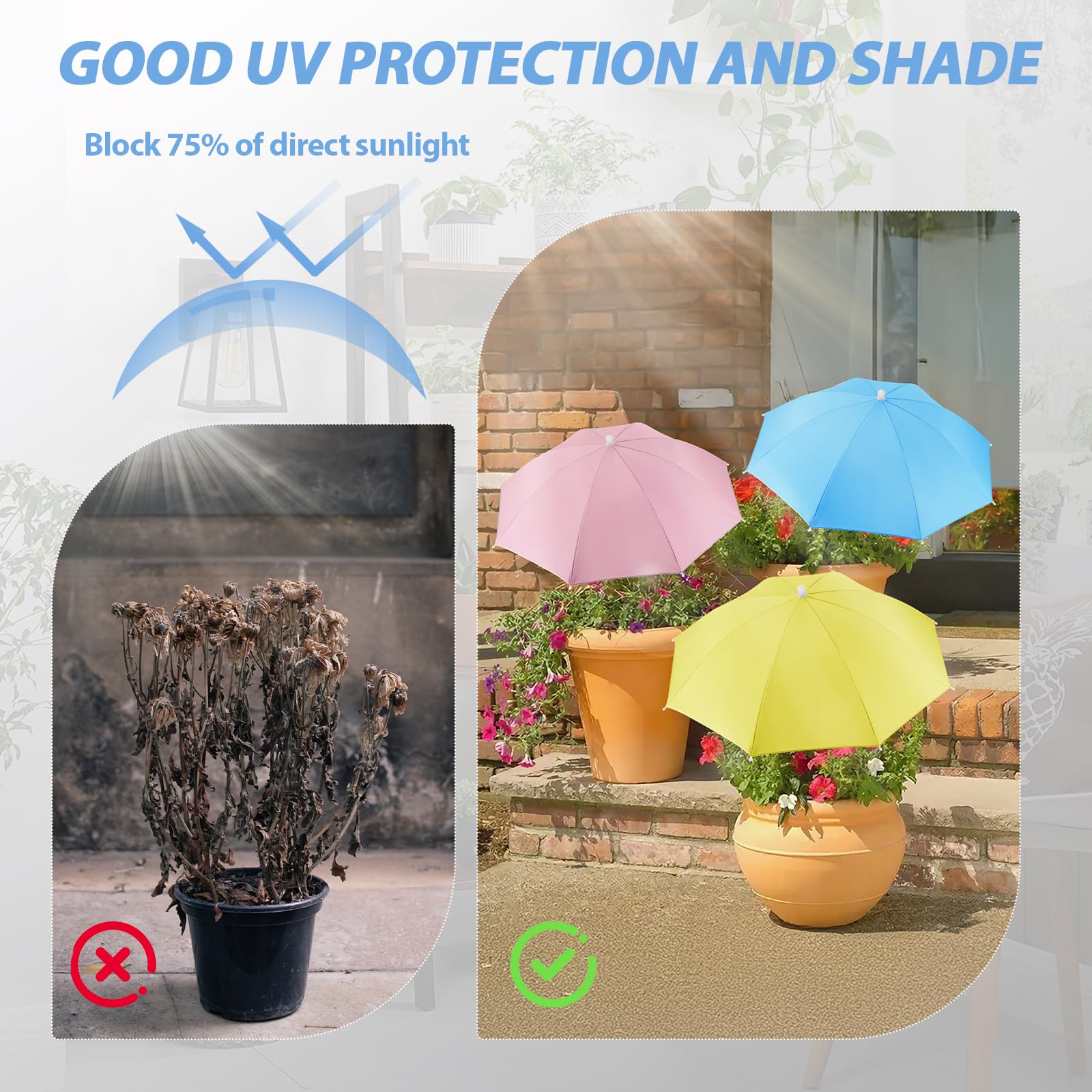 YOSN plant umbrella pink cover adds color while protecting flowers