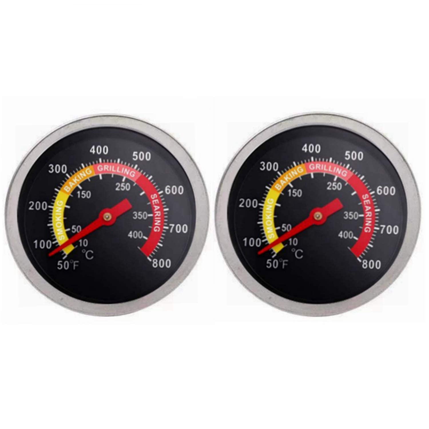 YOTOM grill temperature gauge in stainless steel for even heat control.