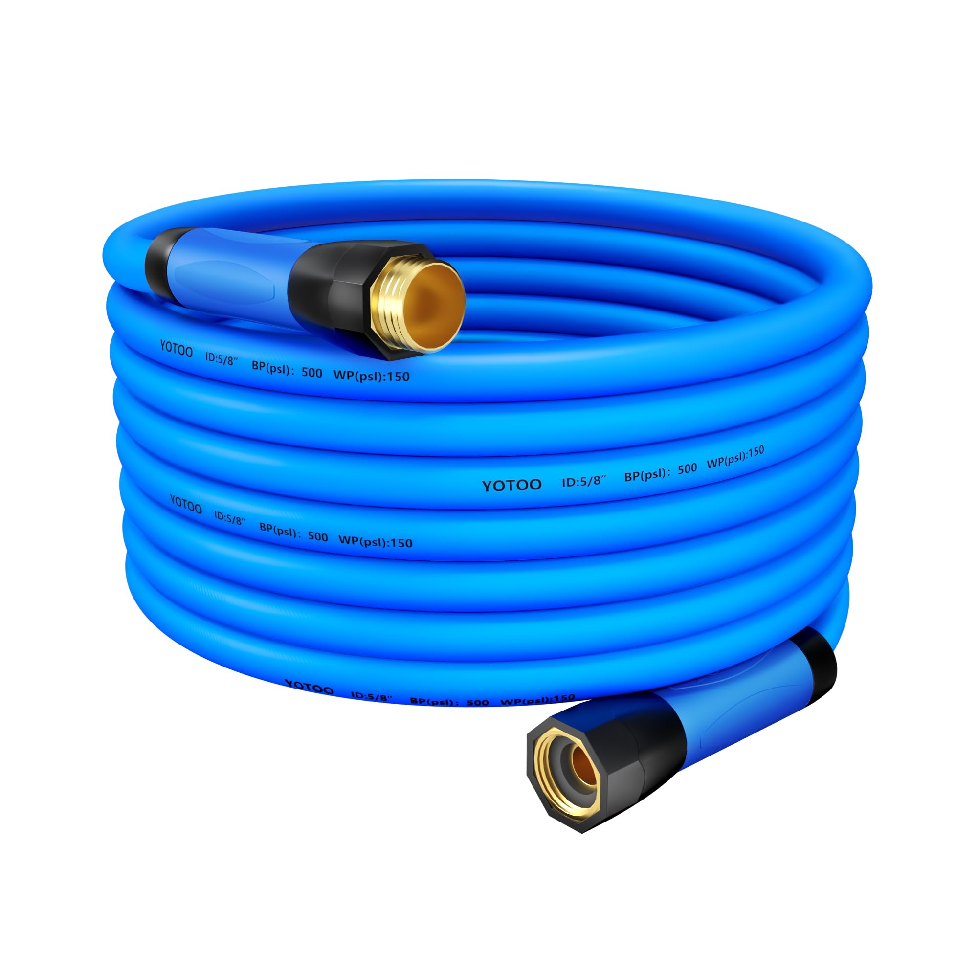 YOTOO heavy duty hose side view ready for daily watering tasks