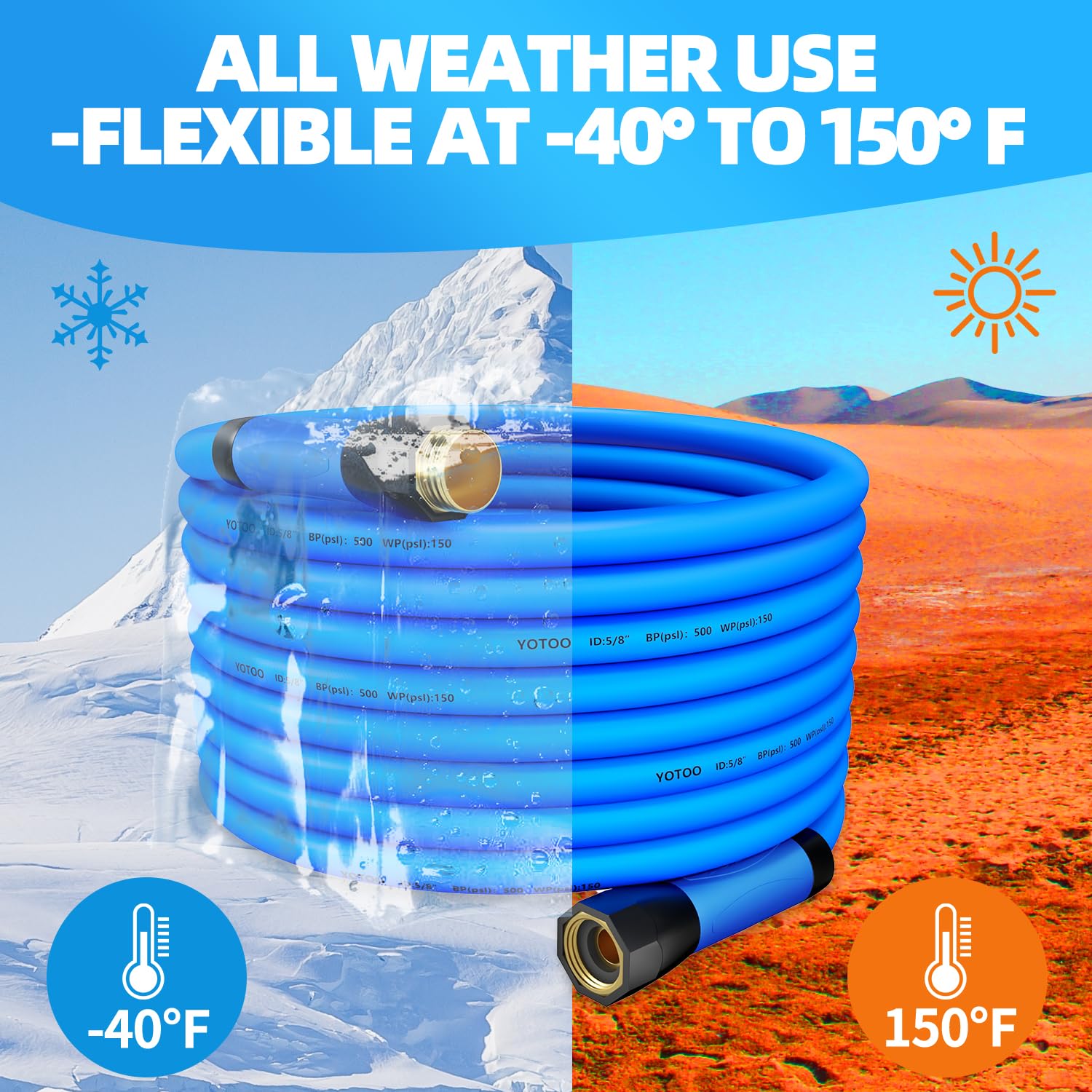 YOTOO kink-resistance technology keeps water flow smooth