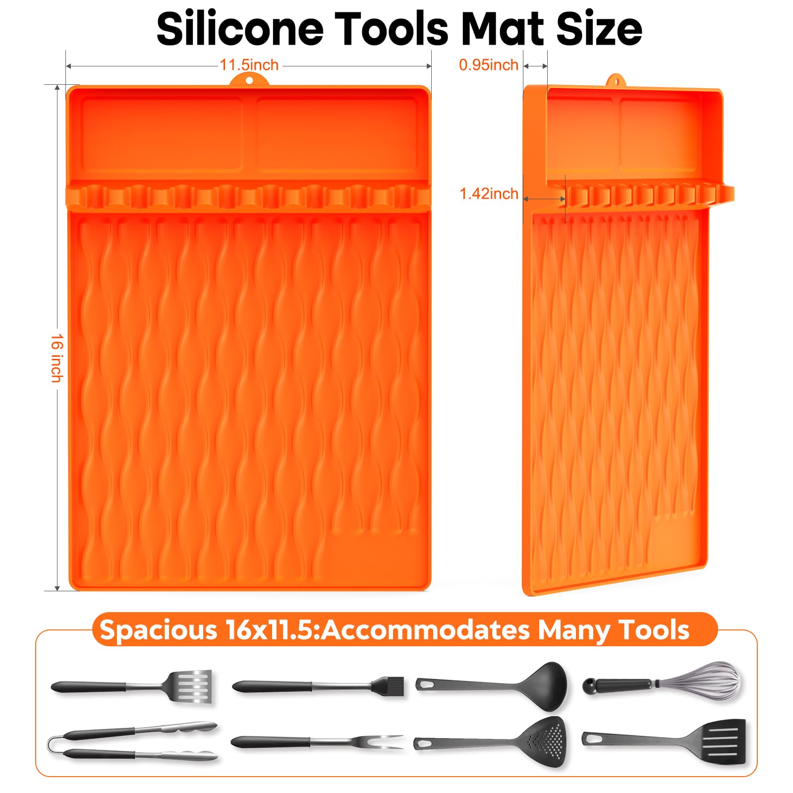 YOUCHENGZHIFAN heat-resistant silicone side-shelf mat protects counters during grilling.