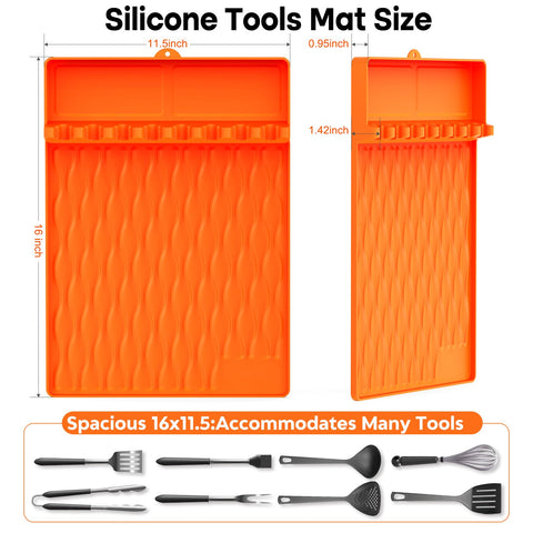 YOUCHENGZHIFAN heat-resistant silicone side-shelf mat protects counters during grilling.