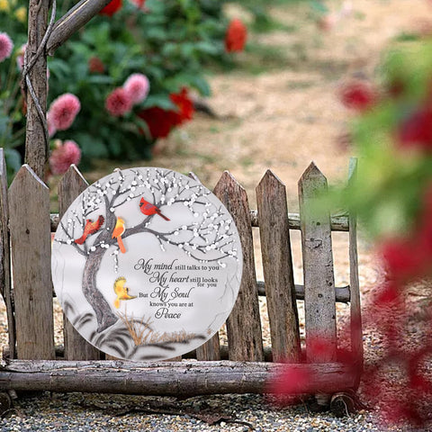 Youdear Memorials Cardinal Memorial Stone used as indoor wall art