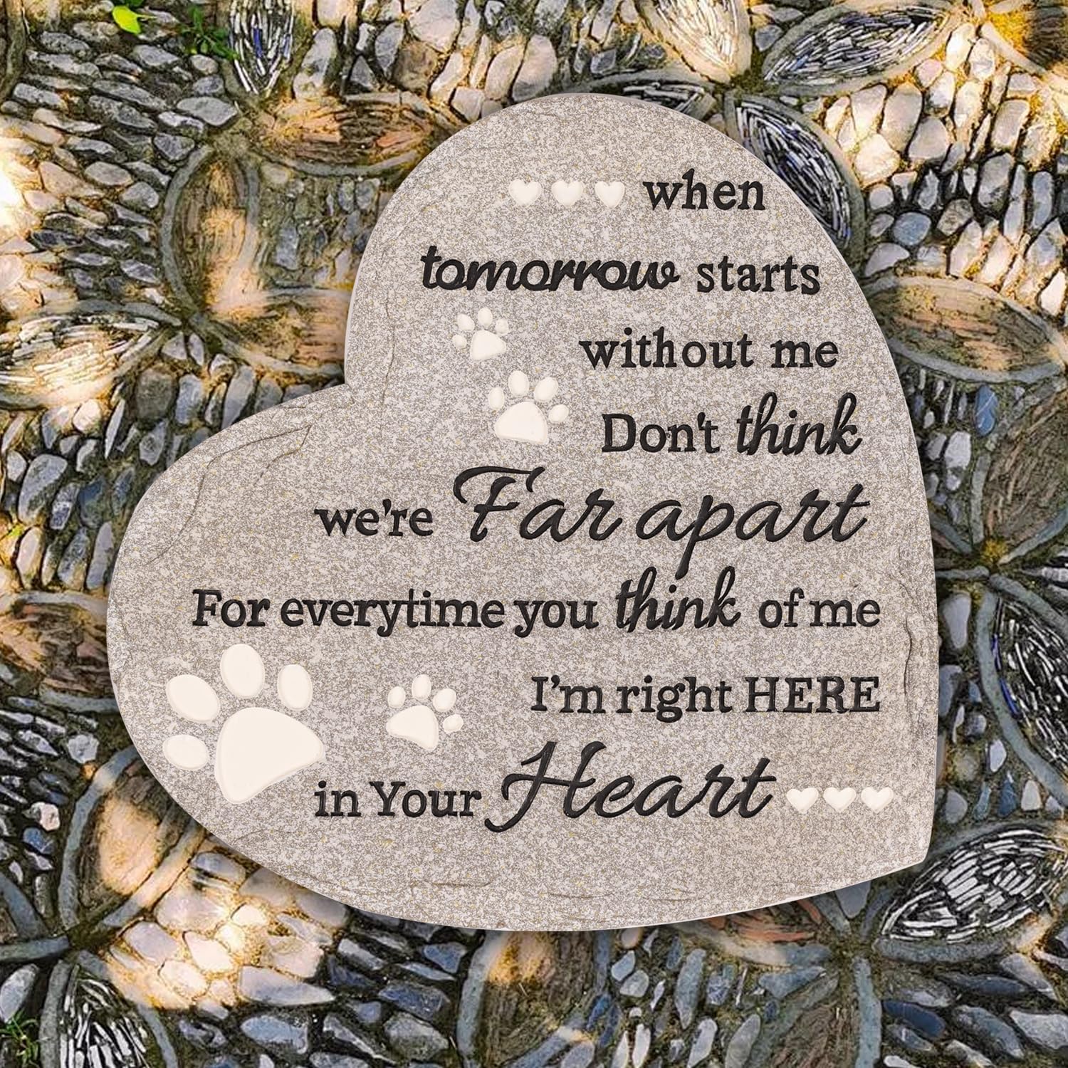 Youdear Memorials weatherproof polyresin memorial stone, durable in sun and rain.