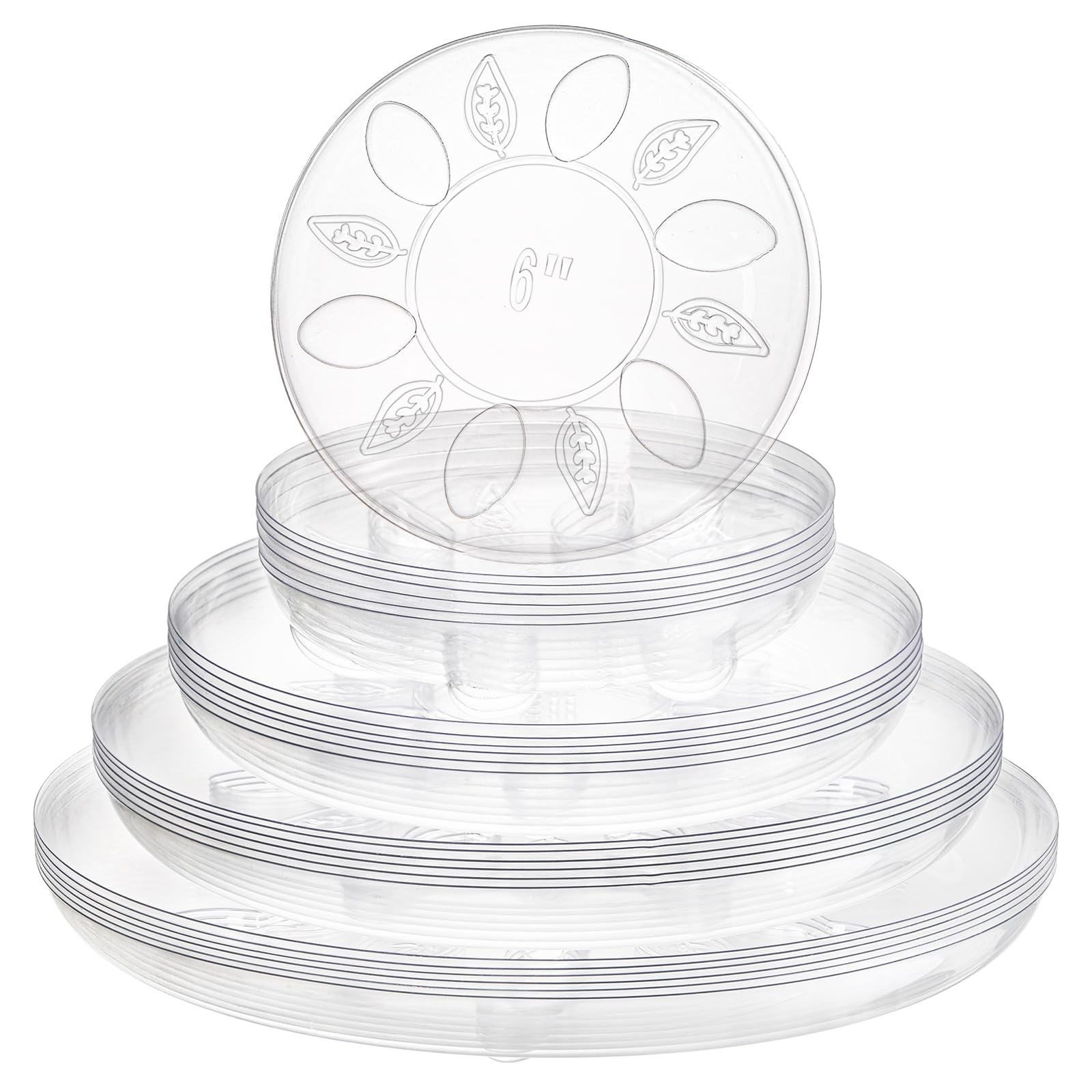 YOUEON 6-inch clear plant tray with feet for indoor use and improved drainage.