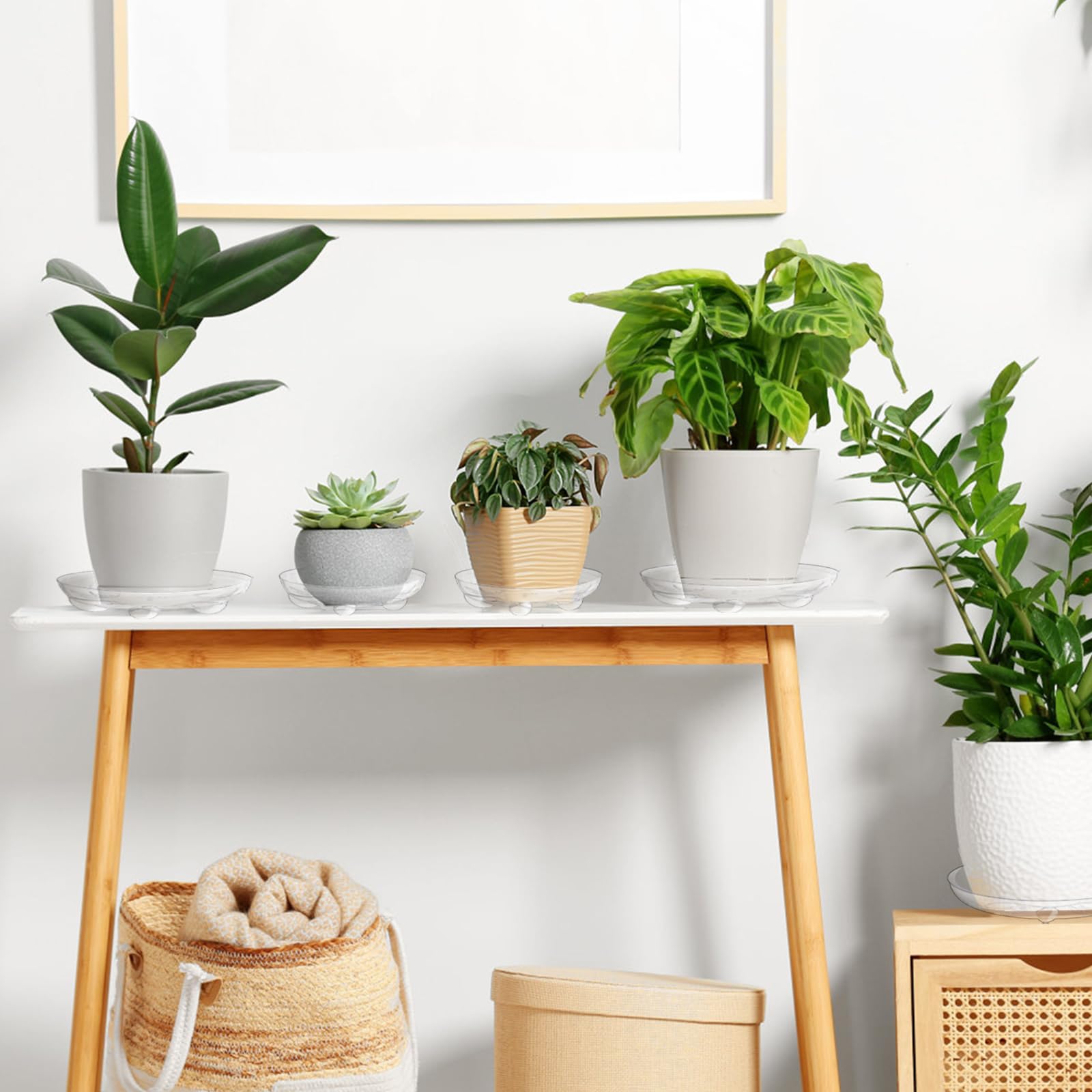YOUEON indoor-outdoor plant tray set suits patios, balconies, and homes.