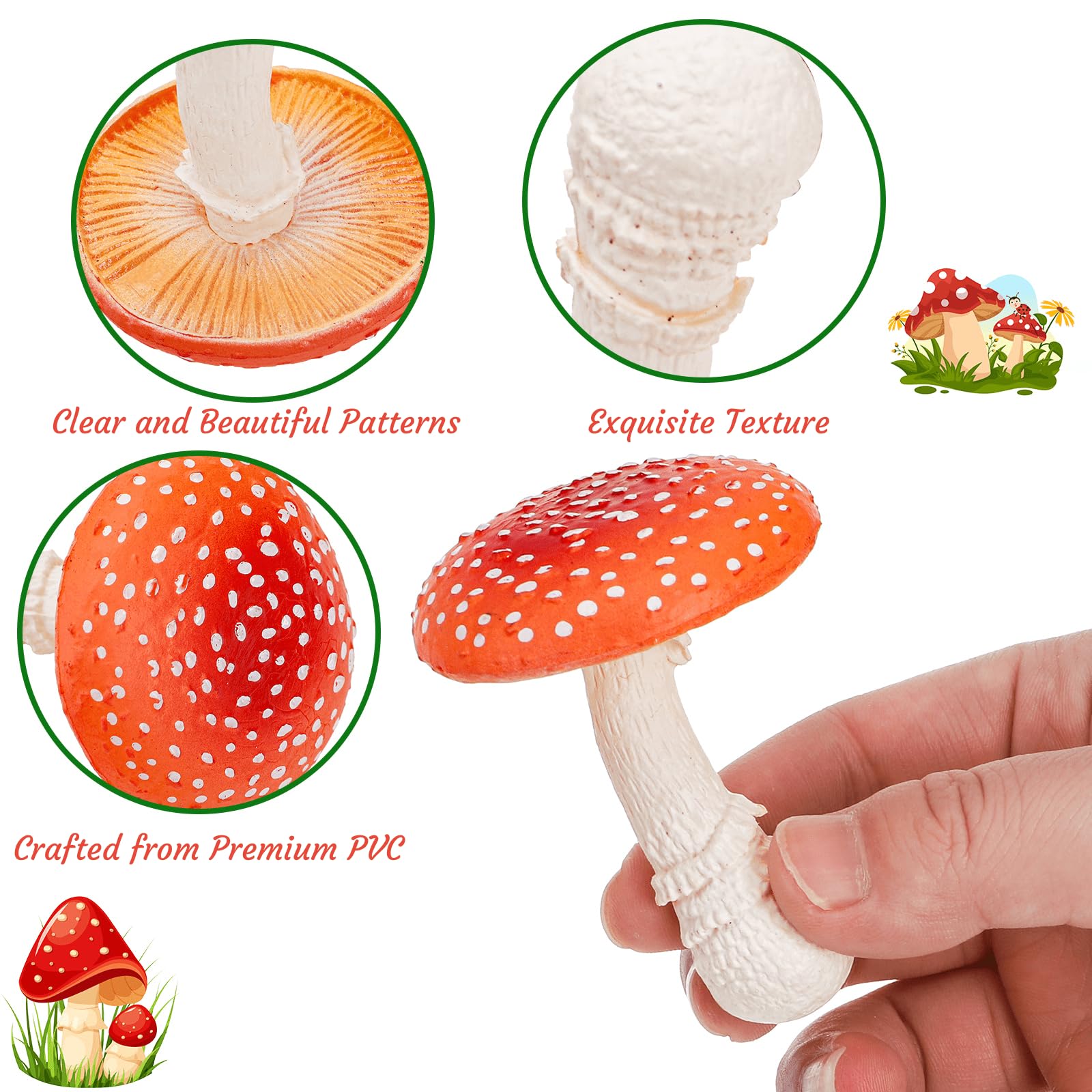 Youeon shiitake mushroom figurine enhances DIY displays with realistic texture.