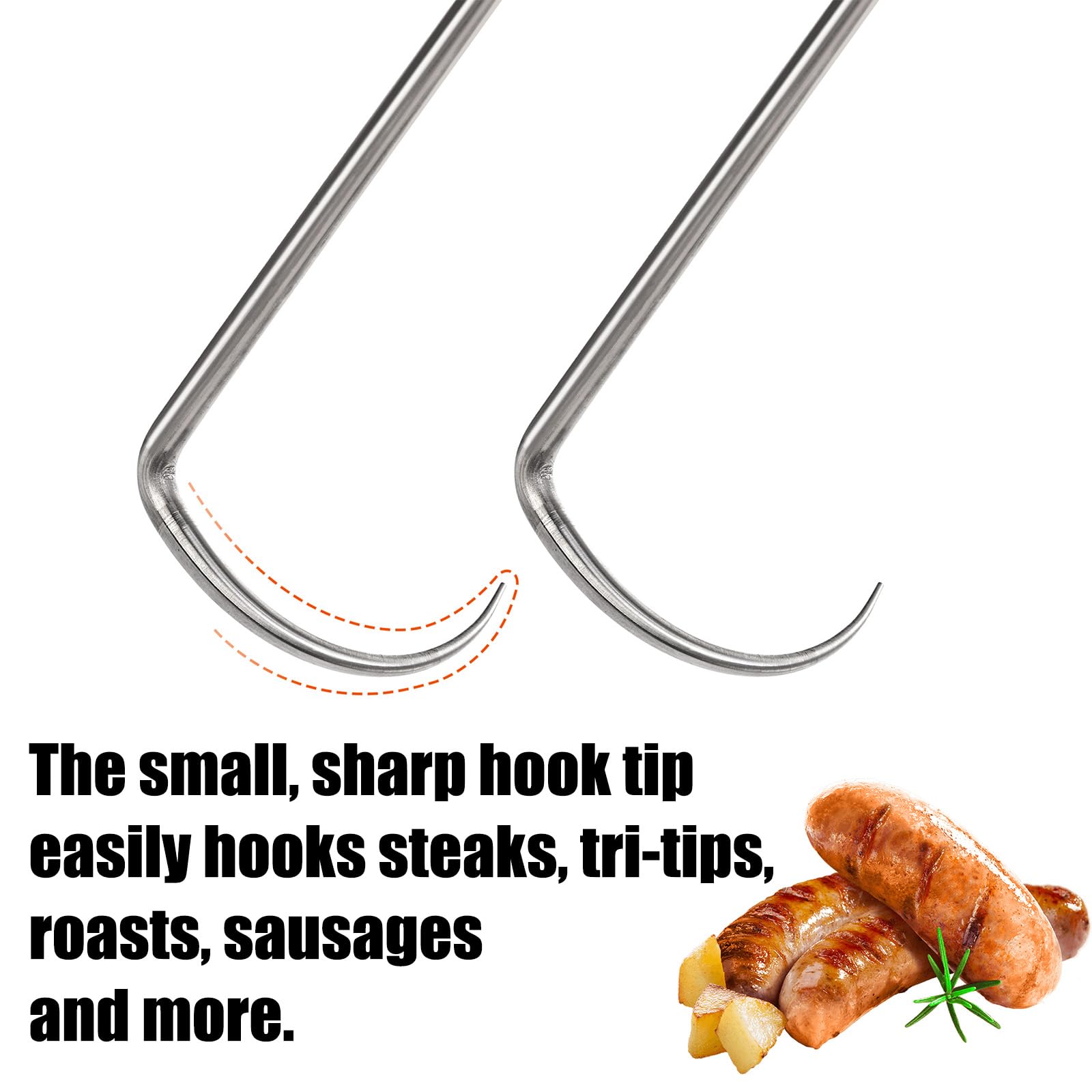 Youeon wooden handle delivers a comfortable grip during long grilling sessions.
