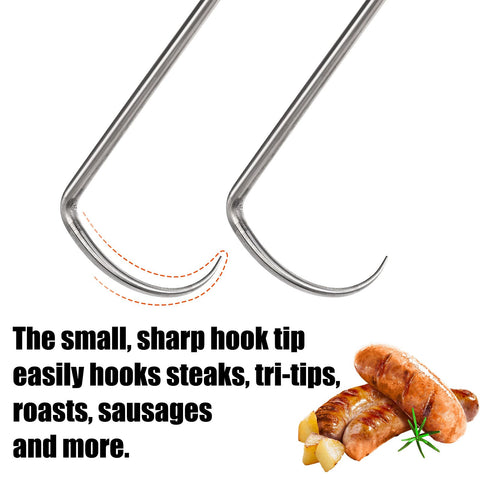 Youeon wooden handle delivers a comfortable grip during long grilling sessions.