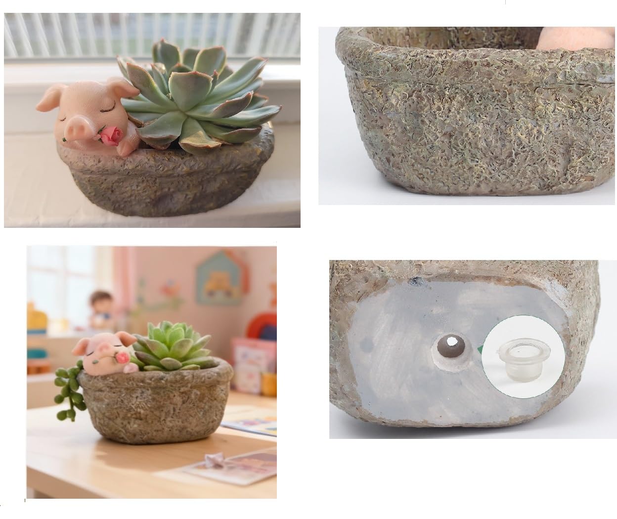 Youfui pig indoor garden decor brightens any room.