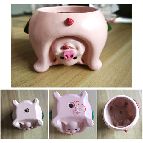 Youfui pig planter close-up showing desk decor charm