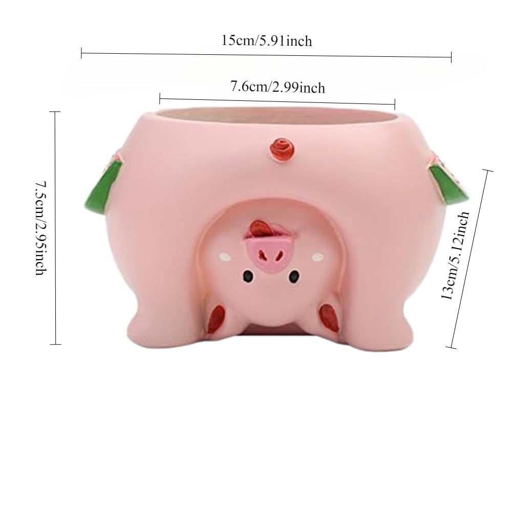 Youfui pig planter includes a rubber stopper drainage feature