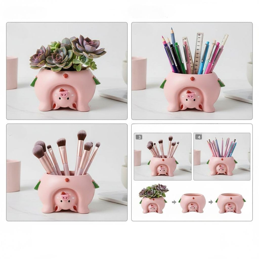 Youfui resin pig planter enhances indoor office decor