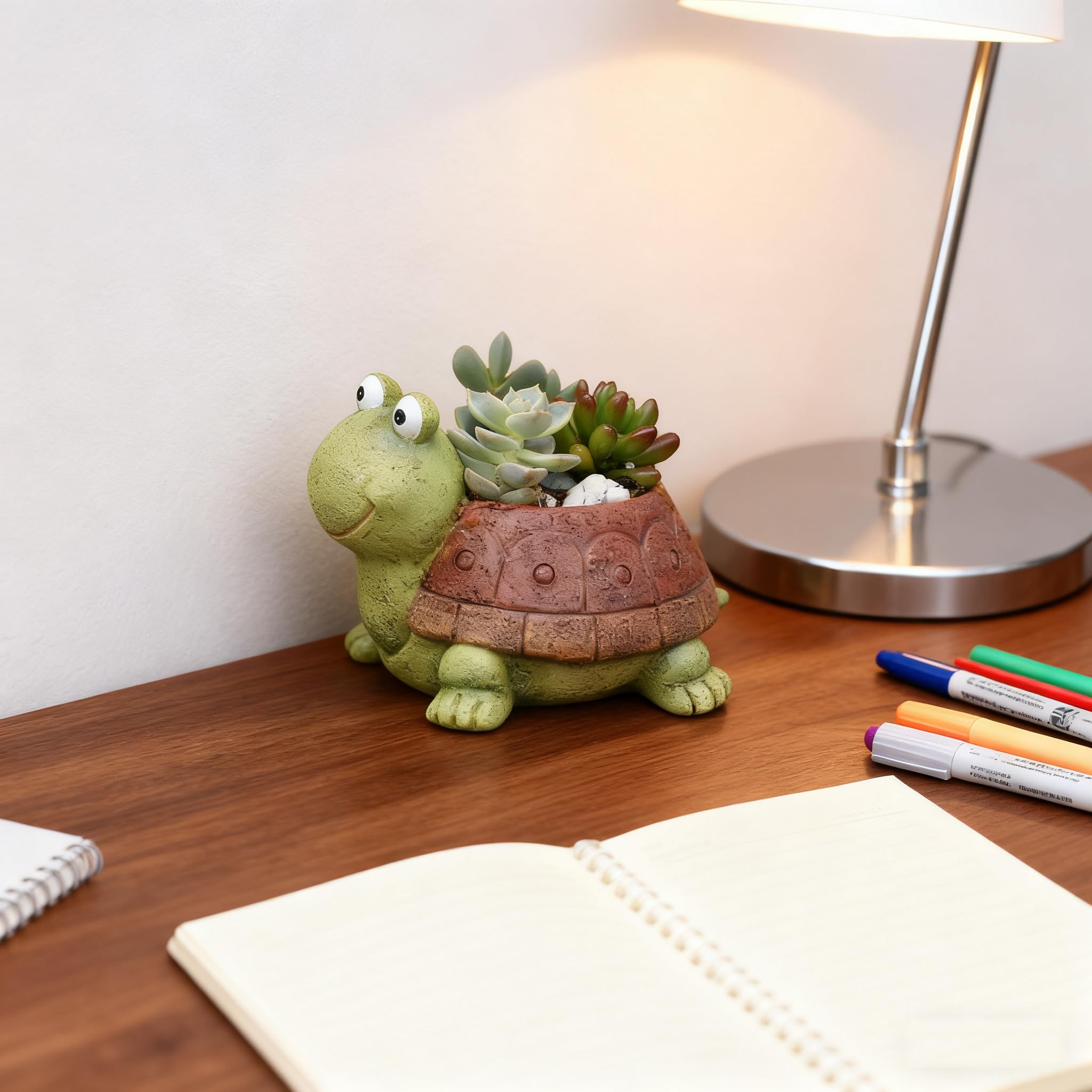 Youfui resin turtle planter detail texture highlights craftsmanship and durable material