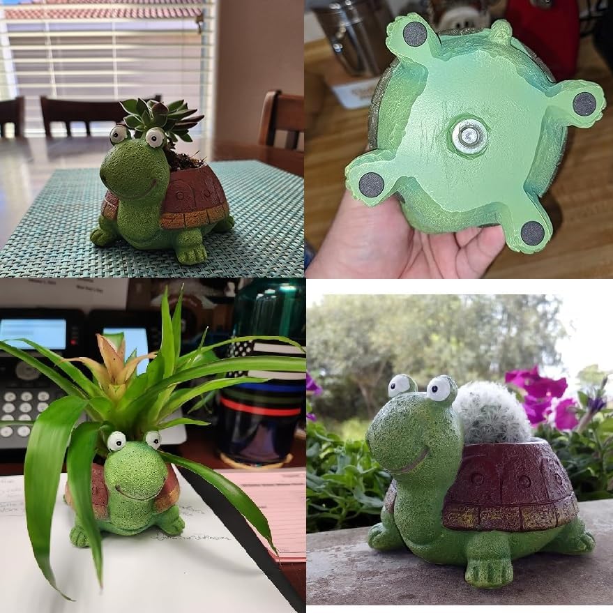 Youfui turtle planter for office desk decor adds personality while keeping plants healthy