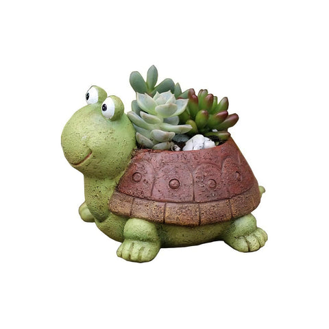 Youfui turtle succulent planter pots on a shelf add charming organization for small plants