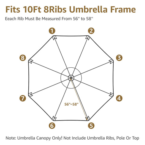 YOUGE OUTDOOR replacement canopy only; ribs, pole, and finial are excluded.