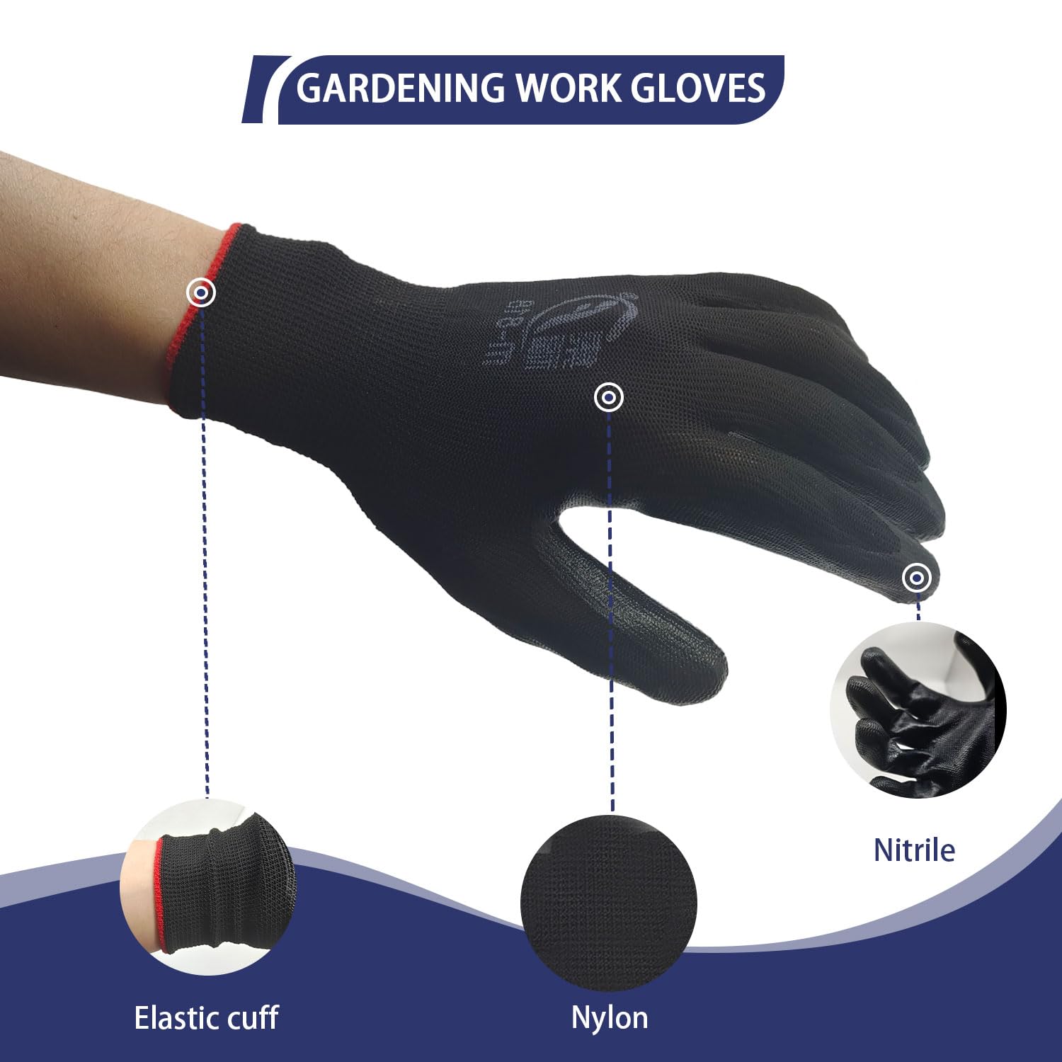 YOUKE OLA blue garden gloves designed for all-day comfort