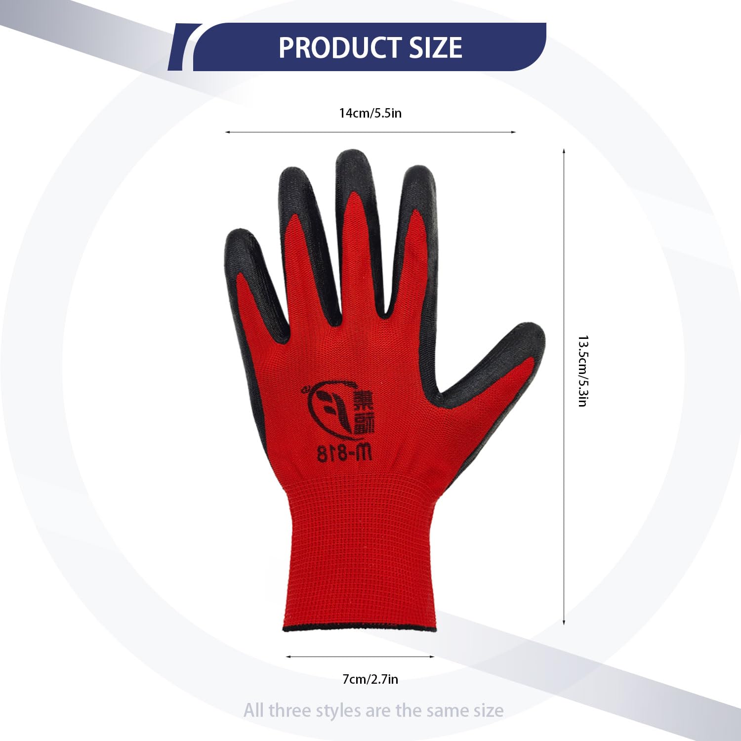 YOUKE OLA red nitrile-coated gloves offering oil and water resistance outdoors
