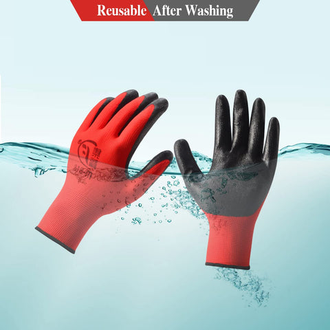 YOUKE OLA black red gardening gloves for visibility during outdoor chores