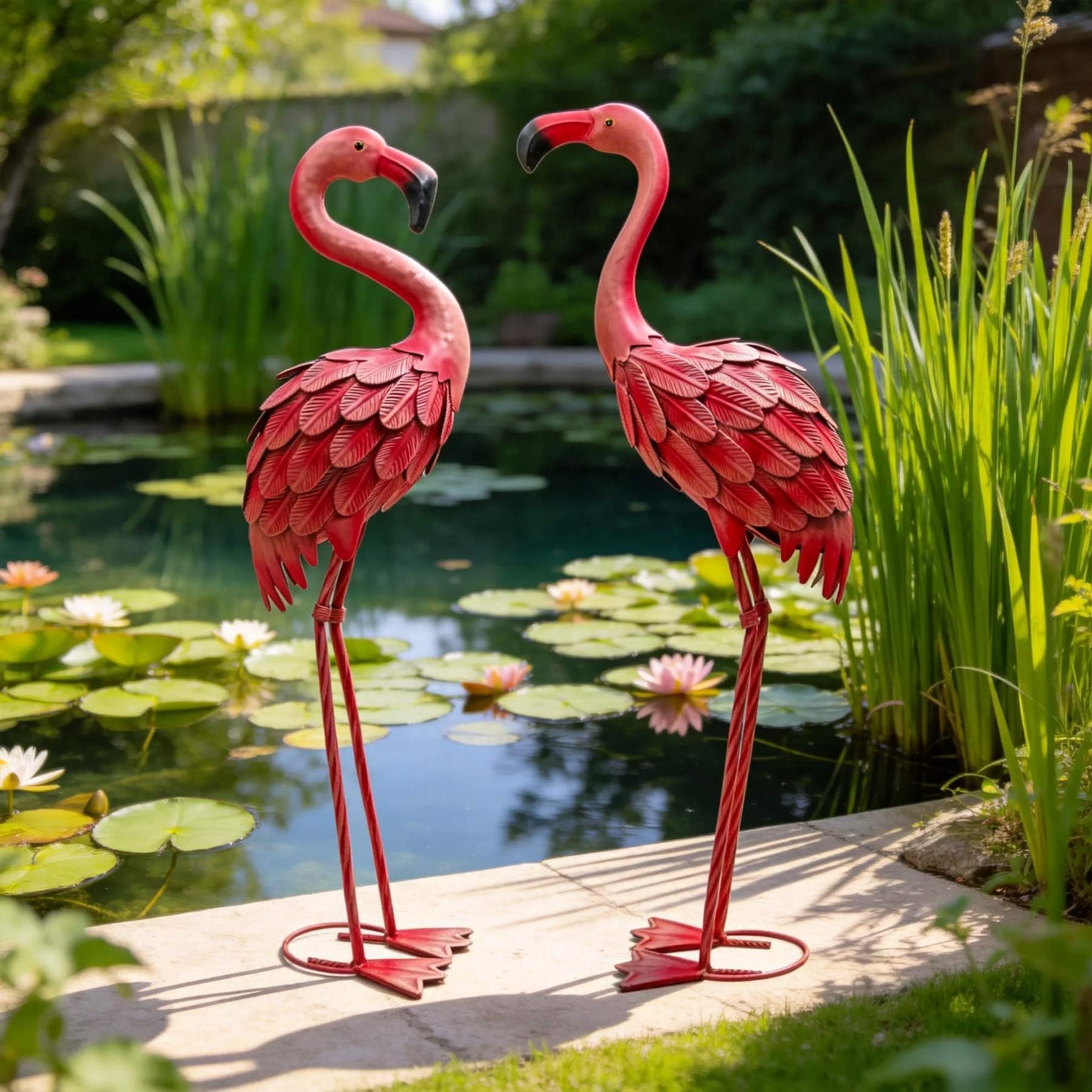 YOUKI patio flamingo decor, bright accents to liven up terraces.