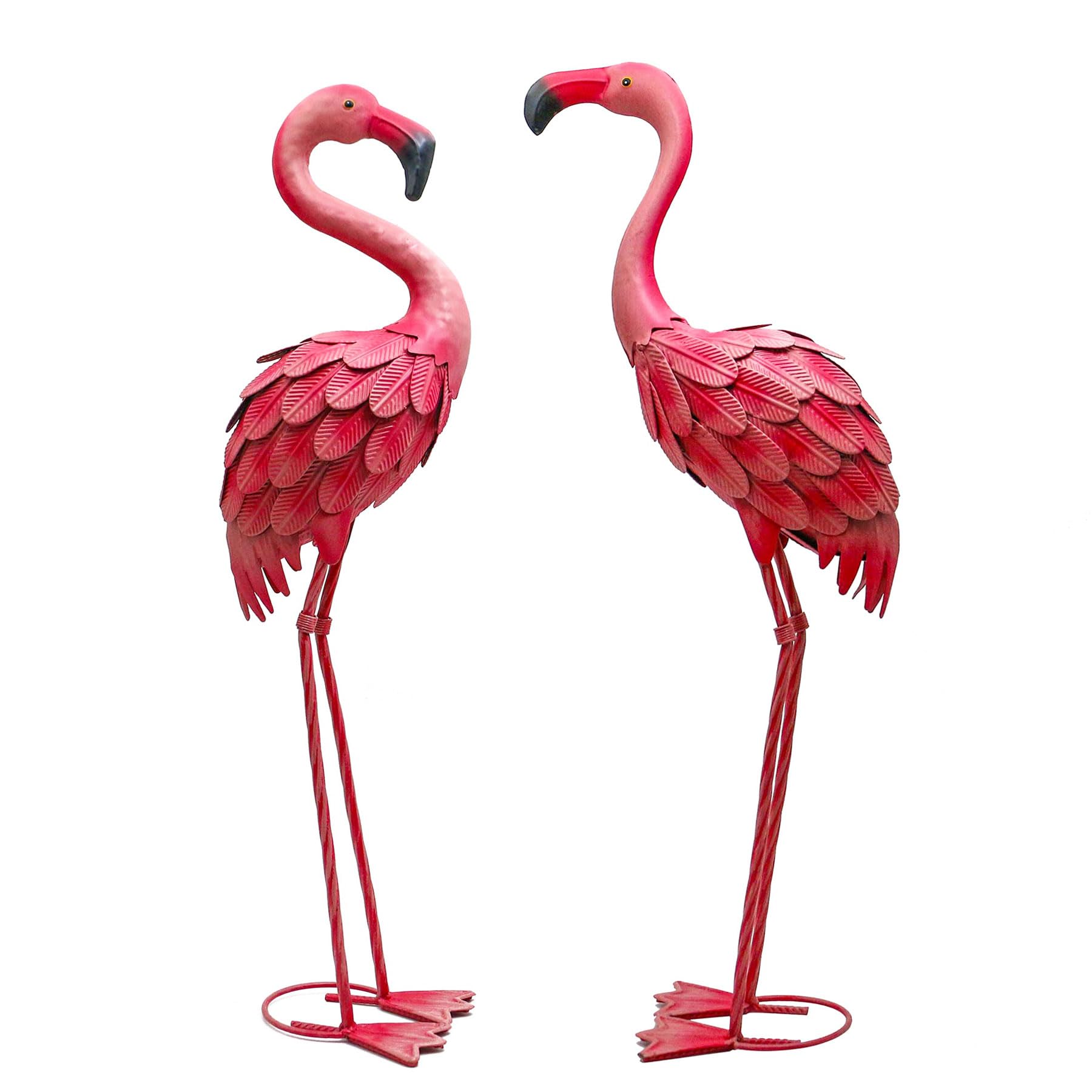YOUKI pink flamingo decor dancing in the garden; weather-resistant outdoor ornament.