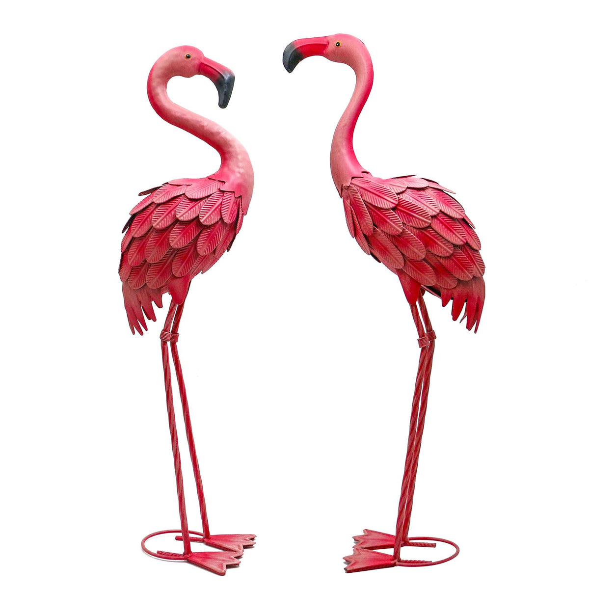 YOUKI pink flamingo decor dancing in the garden; weather-resistant outdoor ornament.