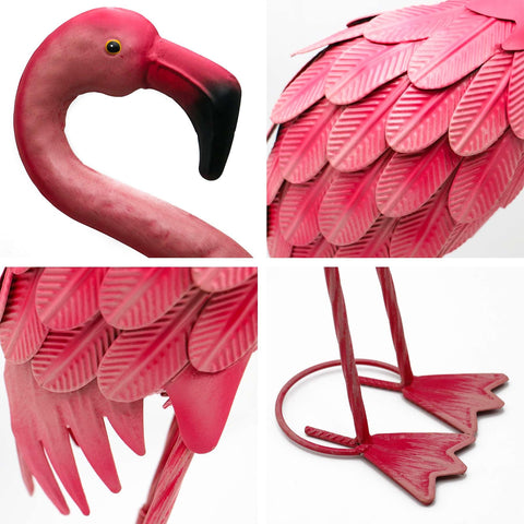 YOUKI artful flamingo pair creates a focal point on lawns.