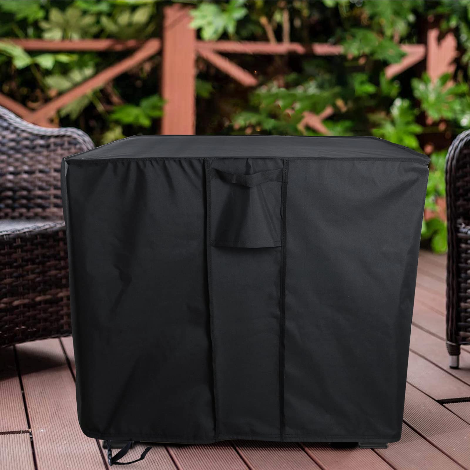Youlvy easy-install cover on rectangular fire pit for quick coverage