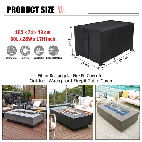 Youlvy waterproof Oxford fire pit cover with 420D fabric shielding from moisture