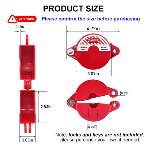 Young Dance valve handle lock fits 1 to 2.5 inch handles for secure control.