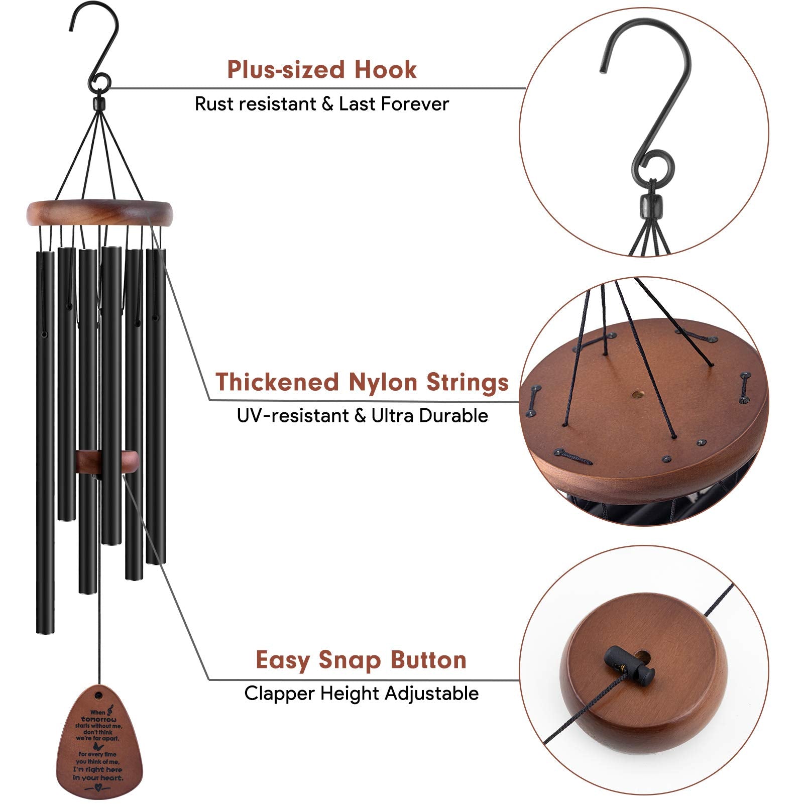 Outdoor memorial display: YOUNTASY wind chimes enhance garden or patio ambiance.